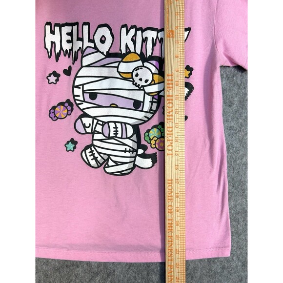 Hello Kitty Halloween Mummy T-Shirt Pink Juniors Size L 10-12 Sparkle Sanrio - Picture 4 of 6